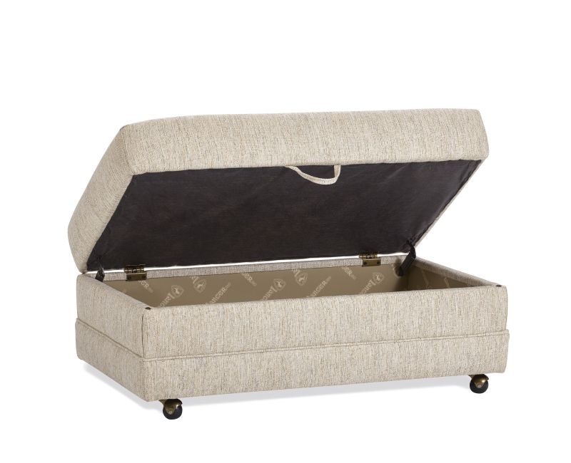 Lancer No 78 Hinged Storage Ottoman, Storage Ottoman With Casters