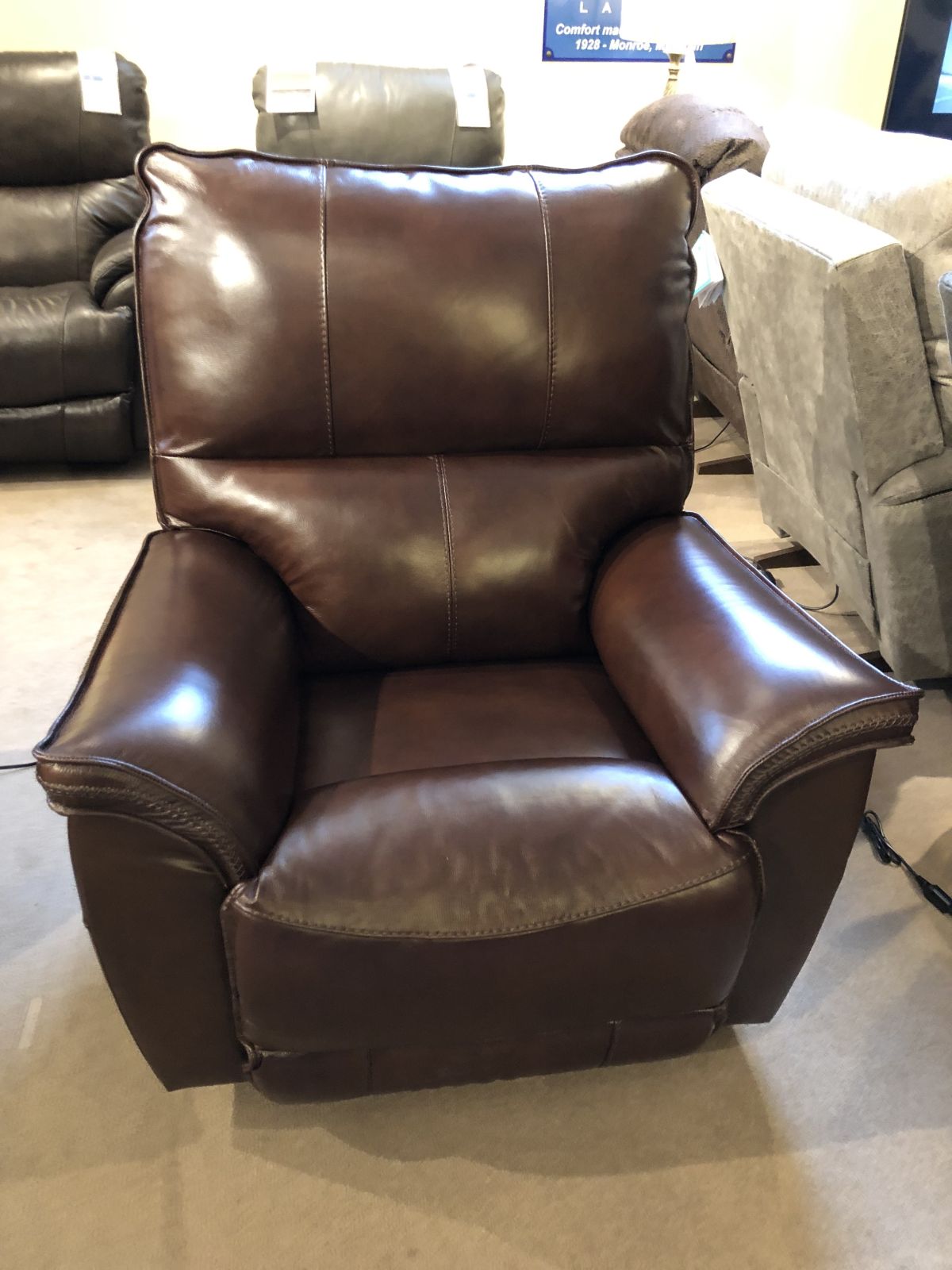 La-Z-Boy Norris Leather Power Rocker Recliner Chestnut 1875800 On Sale for $1,198.48