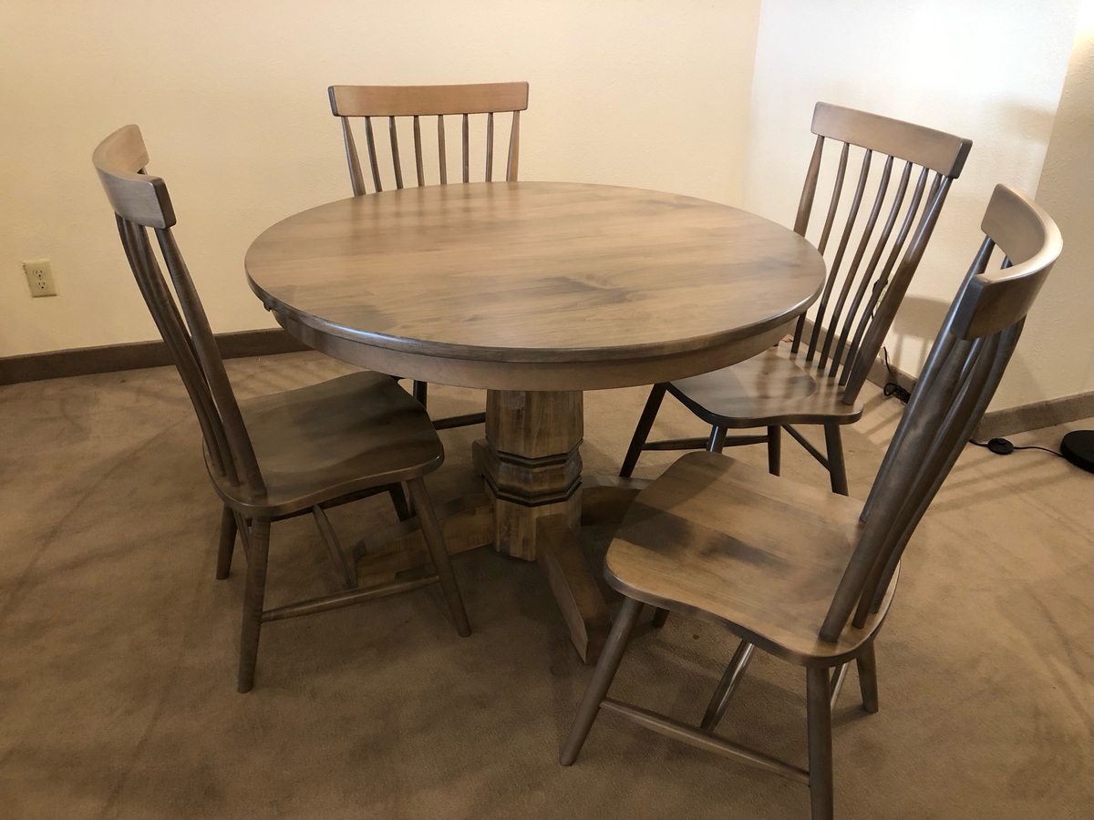 Rockford 46" Round Table in Brown Maple with a Tundra Stain 2330060