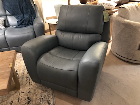 Leather Italia Belair Blue Leather Power Recliner 2342680 On Sale for $1,448.62