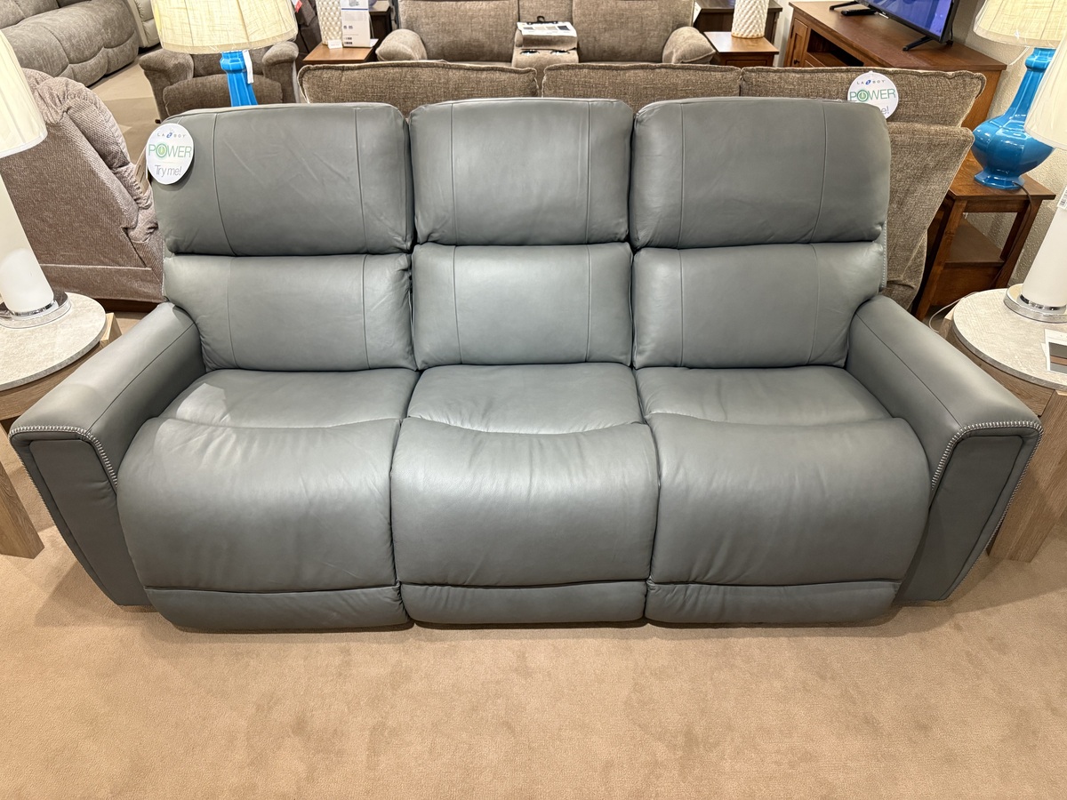 $2,998.63 Apollo Power Sofa Leather Blue Grey 2345710 0